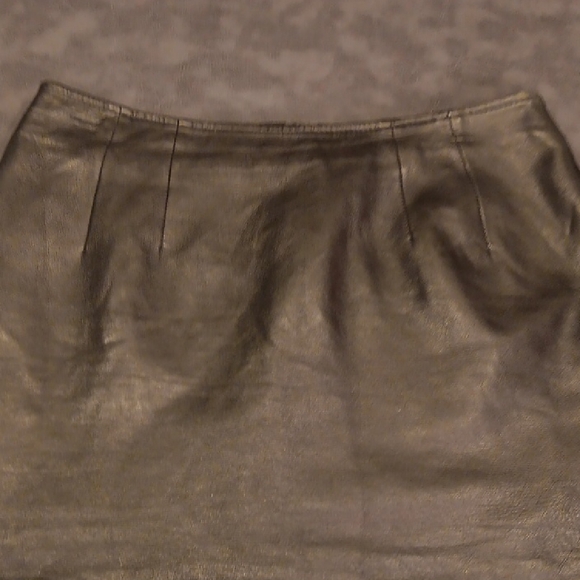 Jamin Leather Sleek Black Lambskin Leather Mini Skirt - Picture 4 of 10